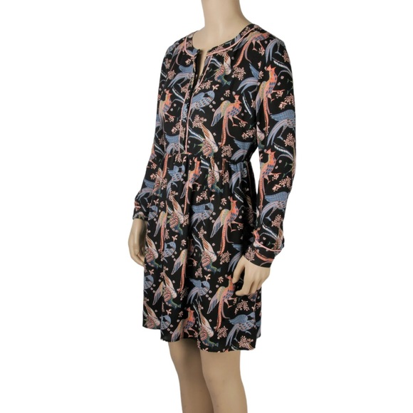 Loft PEACOCK SNOWBIRDS SHIRT DRESS Sz 4P 4 Petite EUC - Picture 5 of 13